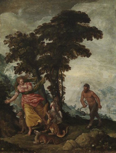Dyd forfulgt af Vice, ca. 1570-1600 (olie på lærred) af Italian School