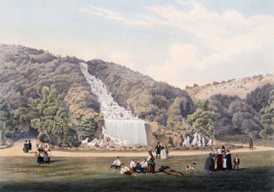 Vandfald i parken ved det kongelige palads i Caserta, Italien af Italian School