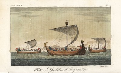 Vilhelm Erobrerens flåde af slagskibe af Italian School
