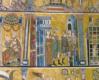 Josef anklaget af Potifar (mosaik) af Italian school