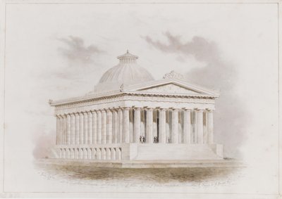 U.S. Custom House, New York-perspektiv, 1834 af Ithiel Town