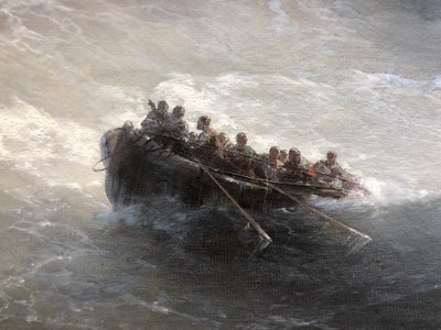 Fragment af båd med mennesker af Ivan Aivazovsky