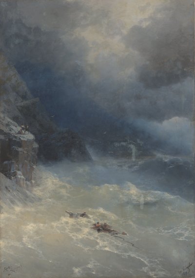 Stormen ved Kap Aya af Ivan Aivazovsky