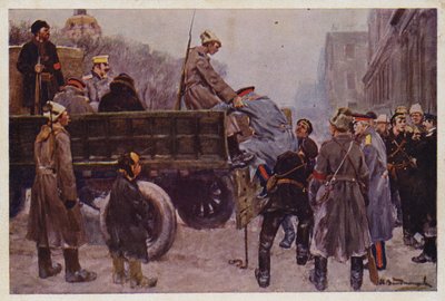 Arrestation af russiske generaler under februarrevolutionen i 1917 af Ivan Alexeyevich (after) Vladimirov