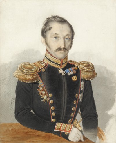 Portræt af general Alexander Danilovich Byggren 1818-1861 af Ivan Alexeyevich Nechayev