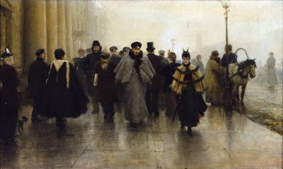 La perspective Nevski - Nevsky Prospekt - Ivan Alexeyevich Vladimirov (1869-1947). Olie på lærred, begyndelsen af 1890