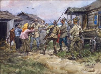 Rekvisition af kvæg til den røde hær i en landsby nær Luga af Ivan Alexeyevich Vladimirov