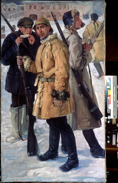 ""Soldater of the Red Army"" Maleri af Ivan Drozdov (1880-1939) 1918 State Central Artillery Museum, Sankt Petersborg af Ivan Georgievich Drozdov