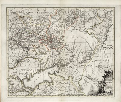Generelt kort over Azov Governorate, 1782. af Ivan Ivanovich Islenyev