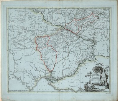 Generelt kort over Novorossiysk Governorate, 1779. af Ivan Ivanovich Islenyev