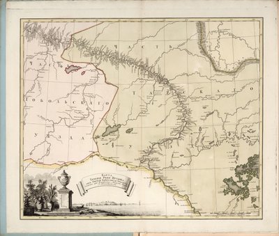 Kort over strømmen af Irtysh-floden fra Omsk fæstning til Tobolsk, 1780. af Ivan Ivanovich Islenyev