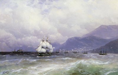 Et kystlandskab med forsendelse ud for Trebizond, 1888 af Ivan Konstantinovich Aivazovsky