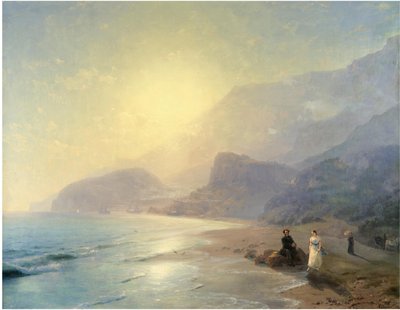 Alexander Pushkin og prinsesse Maria Raevskaya nær Gurzuf, 1886 af Ivan Konstantinovich Aivazovsky