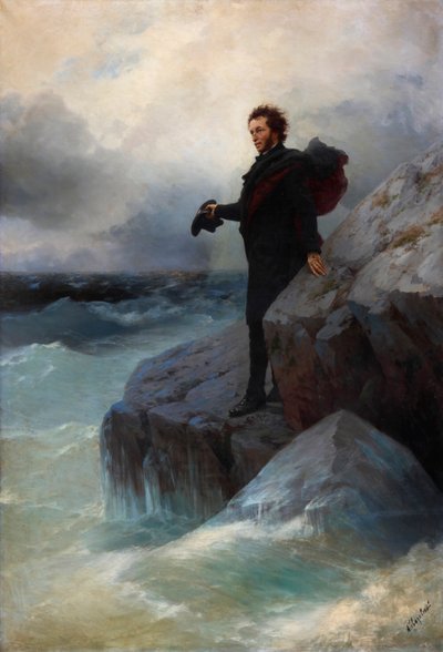 Farvel, frit element, o Hav! Alexander Pushkin ved Sortehavet, 1877. af Ivan Konstantinovich Aivazovsky