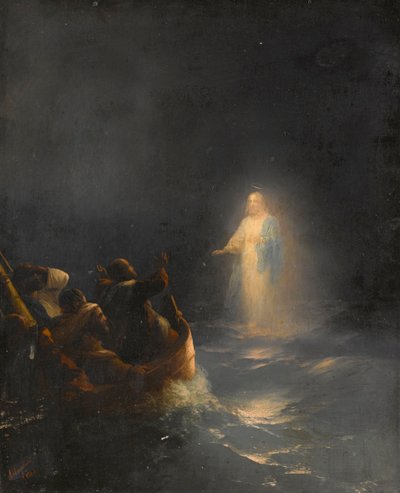 Jesus går på vandet - Jesus går på vandet, af Aivazovsky, Ivan Konstantinovich (1817-1900). olie på lærred af Ivan Konstantinovich Aivazovsky