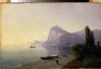 La forteresse de Sudak (Ukraine) (Sudak, fæstning). Peinture af Ivan Konstantinovich Aivazovsky (Ivan Konstantinovich Aivazovsky af Ivan Konstantinovich Aivazovsky