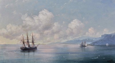 Skib ud for Krimkysten, 1881. af Ivan Konstantinovich Aivazovsky