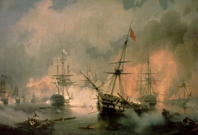 Slaget ved Navarino, 20. oktober 1827 af Ivan Konstantinovich Aivazovsky