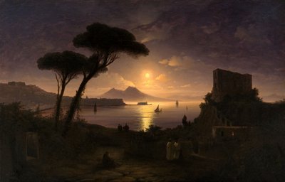 Napoli-bugten ved måneskin nat, 1842 af Ivan Konstantinovich Aivazovsky