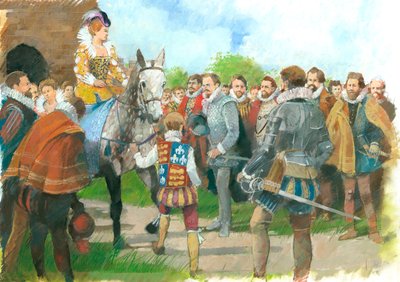Elizabeth I bliver budt velkommen til Kenilworth Castle, 1570