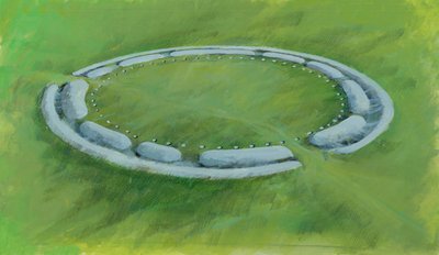 Stonehenge: første fase bestående af en grøft, en banke og en kontrabanket, der omslutter Aubrey-hullerne af Ivan Lapper