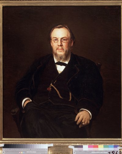 Portræt af samleren Dr. Sergei Botkin (1832-1889) (Portræt af samleren Dr. Sergei Botkin). Maleri af Ivan Nikolayevich Kramskoi (1837-1887), olie på lærred af Ivan Nikolaevich Kramskoy