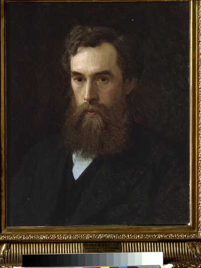 Portræt af samleren, direktøren og grundlæggeren af ​​kunstgalleriet, Pavel Tretyakov (1832-1898). (Portræt af samleren, protektor og grundlægger af galleriet, P.Tretyakov). Maleri af Ivan Nikolayevich Kramskoi (1837-1887), olie på lærred af Ivan Nikolaevich Kramskoy
