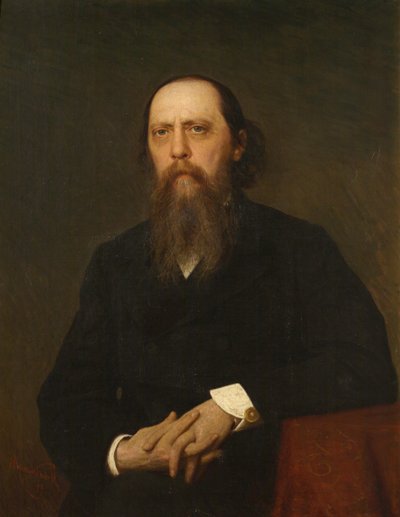 Portræt af forfatteren Mikhail Saltykov-Shchedrin 1826-1889, 1879 af Ivan Nikolaevich Kramskoy