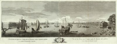 Udsigt over Neva-floden mellem Galley Yard og Vasilyevsky Island Book til 50-årsdagen for Skt. Petersborg, 1753 af Ivan Petrovich Elyakov