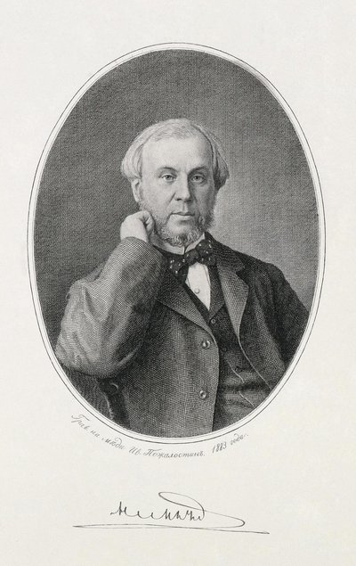 Portræt af Nikolay Alexeyevich Milyutin 1818-1872, 1883 af Ivan Petrovich Pozhalostin