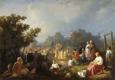 Vandets Velsignelse i en Landsby, 1858. af Ivan Petrovich Trutnew