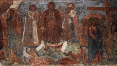 Freske i katedralen Vor Frue af Tegnet, Novgorod, tidligt 1700-tal. af Ivan Yakovlevich Bakhmatov