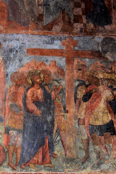 Freske i katedralen Vor Frue af Tegnet, Novgorod, tidligt 1700-tal. af Ivan Yakovlevich Bakhmatov