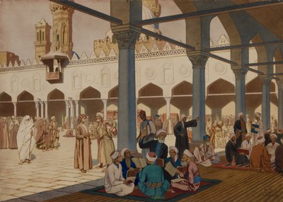 Gården til Al-Azhar-moskeen og universitetet, Kairo, 1928 af Ivan Yakovlevich Bilibin