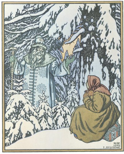 Illustration til eventyret Morozko, 1932 af Ivan Yakovlevich Bilibin