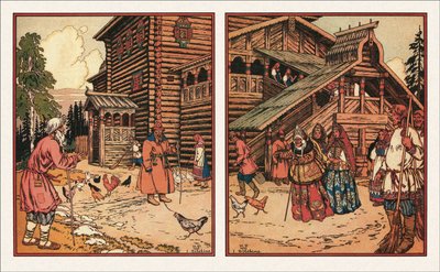 Illustration til eventyret om fiskeren og fisken, 1933 af Ivan Yakovlevich Bilibin