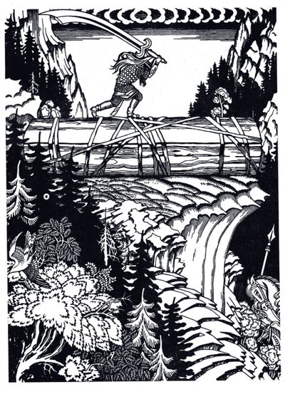 Ilya Muromets og Svyatogor, 1934 af Ivan Yakovlevich Bilibin