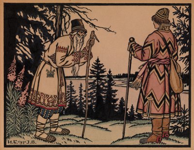 Ivan Tsarevich og frøprinsesse, 1931 af Ivan Yakovlevich Bilibin