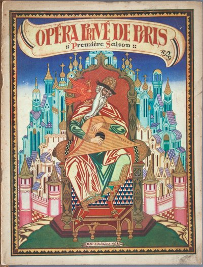 Titelside til souvenirprogram for operaen The Tale of Tsar Saltan af N. Rimsky-Korsakov, 1928 af Ivan Yakovlevich Bilibin
