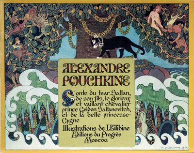 Titelside til Eventyret om zaren Saltan af A. Pushkin, 1904 af Ivan Yakovlevich Bilibin