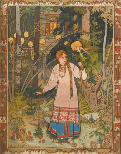 Vasilisa den smukke illustration til bogen Vasilisa den smukke, 1900 af Ivan Yakovlevich Bilibin