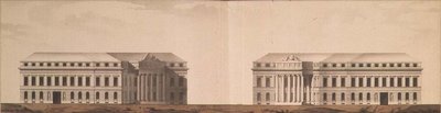 Plan for pladsen foran Admiralitetet, ca. 1770 (pen, pensel, blæk og akvarel) af Ivan Yegorovich Starov