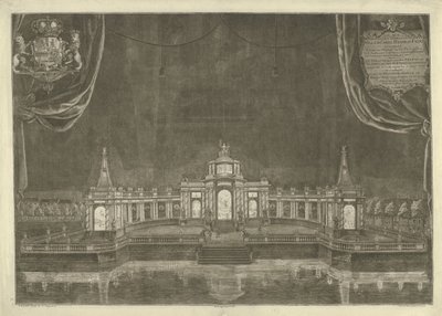 Belysning af teatret i Haag før freden i Aachen, 1749 af Iven Besoet
