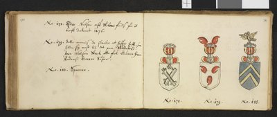 Illustration hentet fra et privat arkiv i Nationalbiblioteket med titlen Insignia quædam virorum illustrium in Norvegia quodam habitantium af Iver Nielssøn Hirtzholm af Iver Hirtzholm