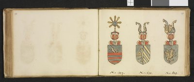 Illustration hentet fra et privat arkiv i Nationalbiblioteket med titlen Insignia quædam virorum illustrium in Norvegia quodam habitantium af Iver Nielssøn Hirtzholm af Iver Hirtzholm