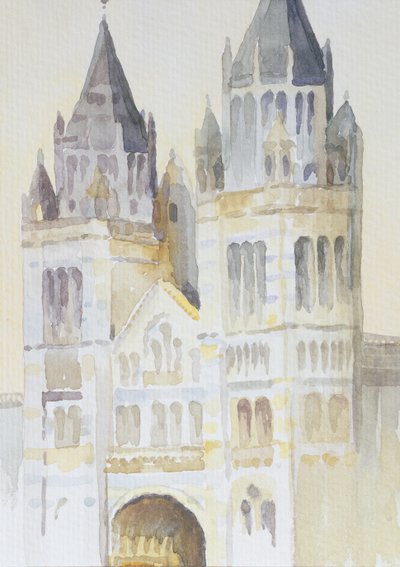 Hovedindgangen til The Natural History Museum, London, dagtimerne, 1994 (wc på papir) af Izabella Godlewska de Aranda