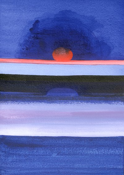 Havlandskab, solnedgang, Helsinki, 1991 (akryl på lærred) af Izabella Godlewska de Aranda