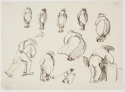 Studier af rygvendte figurer af J.A. Jerichau