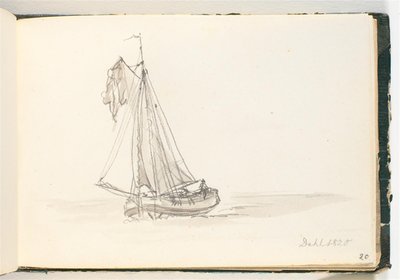 Et stort sejlskib i smult vande af Johan Christian Dahl