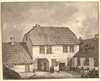 Gaardinteriør fra Sorø af Johan Christian Dahl
